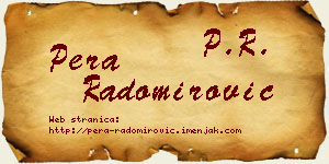 Pera Radomirović vizit kartica